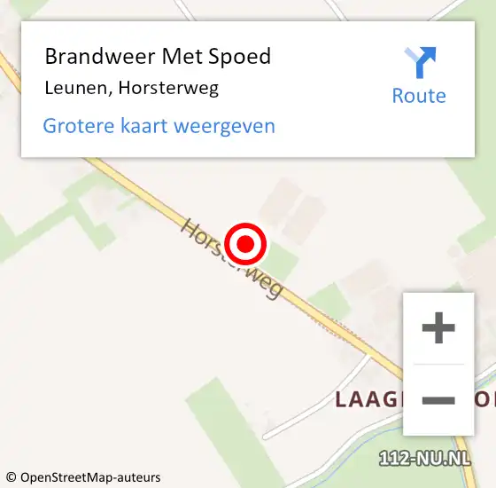 Locatie op kaart van de 112 melding: Brandweer Met Spoed Naar Leunen, Horsterweg op 4 augustus 2022 14:07