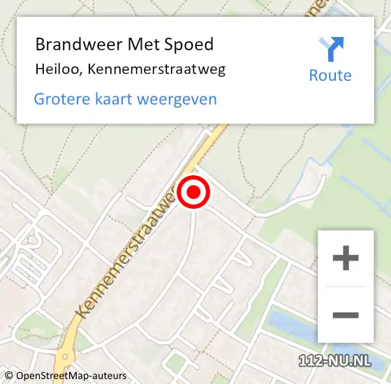 Locatie op kaart van de 112 melding: Brandweer Met Spoed Naar Heiloo, Kennemerstraatweg op 4 augustus 2022 14:11