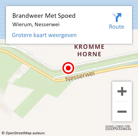 Locatie op kaart van de 112 melding: Brandweer Met Spoed Naar Wierum, Nesserwei op 4 augustus 2022 14:35