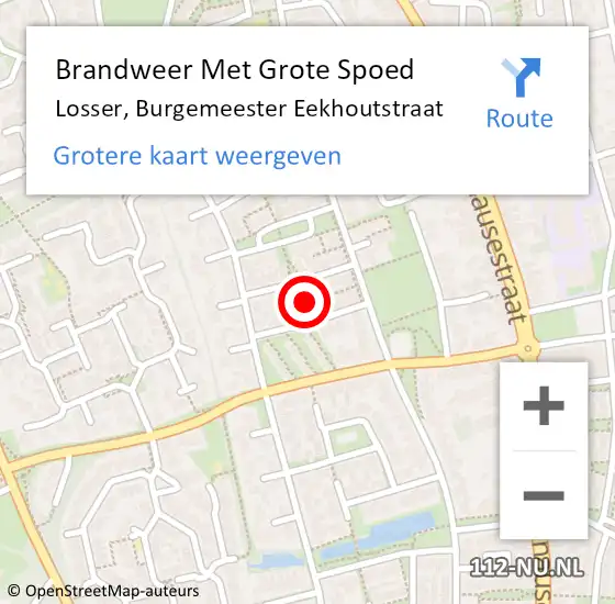 Locatie op kaart van de 112 melding: Brandweer Met Grote Spoed Naar Losser, Burgemeester Eekhoutstraat op 4 augustus 2022 15:09