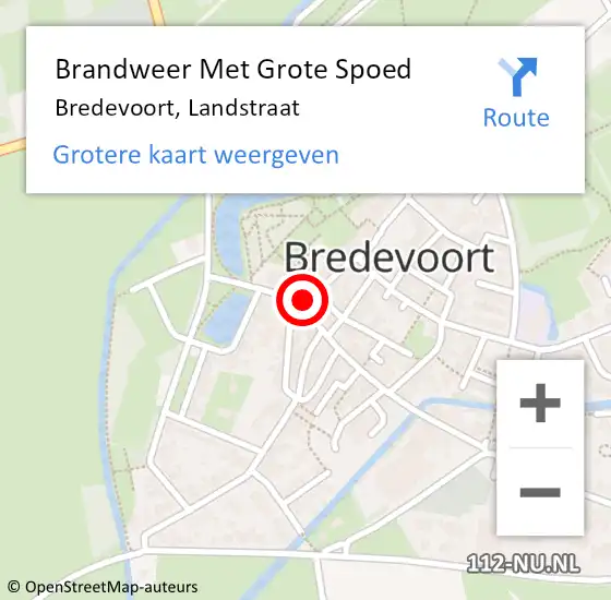 Locatie op kaart van de 112 melding: Brandweer Met Grote Spoed Naar Bredevoort, Landstraat op 4 augustus 2022 15:34