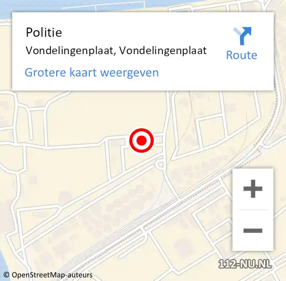 Locatie op kaart van de 112 melding: Politie Vondelingenplaat, Vondelingenplaat op 4 augustus 2022 15:44