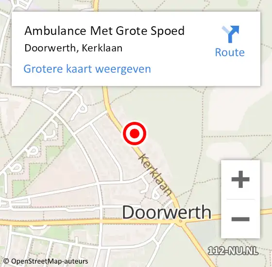 Locatie op kaart van de 112 melding: Ambulance Met Grote Spoed Naar Doorwerth, Kerklaan op 4 augustus 2022 16:08