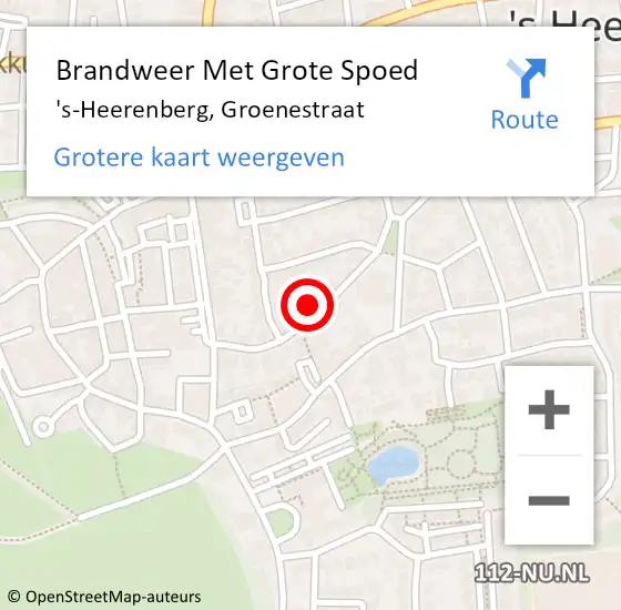 Locatie op kaart van de 112 melding: Brandweer Met Grote Spoed Naar 's-Heerenberg, Groenestraat op 4 augustus 2022 16:42