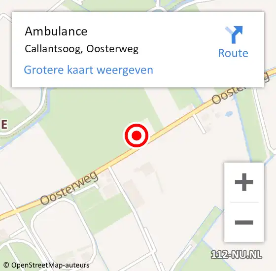 Locatie op kaart van de 112 melding: Ambulance Callantsoog, Oosterweg op 4 augustus 2022 16:59