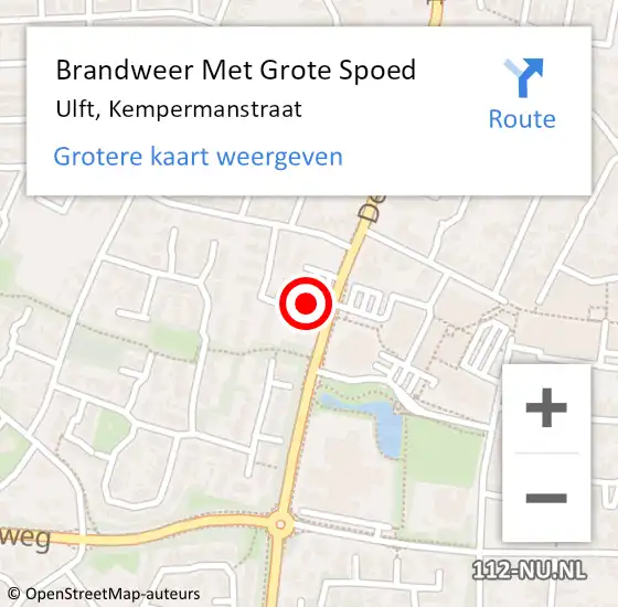 Locatie op kaart van de 112 melding: Brandweer Met Grote Spoed Naar Ulft, Kempermanstraat op 4 augustus 2022 17:30