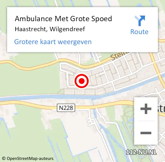 Locatie op kaart van de 112 melding: Ambulance Met Grote Spoed Naar Haastrecht, Wilgendreef op 4 augustus 2022 18:26