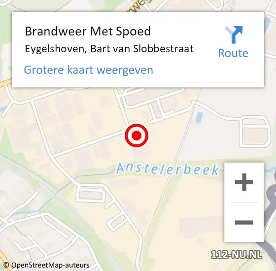 Locatie op kaart van de 112 melding: Brandweer Met Spoed Naar Eygelshoven, Bart van Slobbestraat op 4 augustus 2022 18:36
