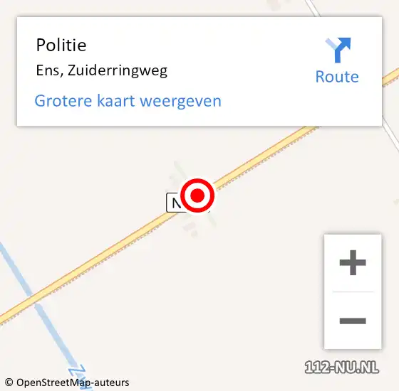 Locatie op kaart van de 112 melding: Politie Ens, Zuiderringweg op 25 juli 2014 11:15