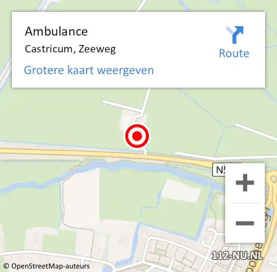 Locatie op kaart van de 112 melding: Ambulance Castricum, Zeeweg op 4 augustus 2022 18:59