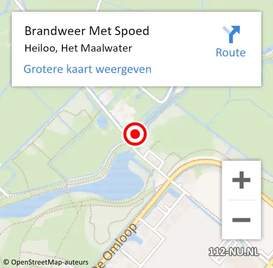 Locatie op kaart van de 112 melding: Brandweer Met Spoed Naar Heiloo, Het Maalwater op 25 juli 2014 11:19