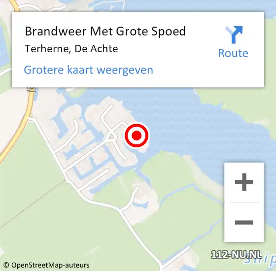 Locatie op kaart van de 112 melding: Brandweer Met Grote Spoed Naar Terherne, De Achte op 4 augustus 2022 19:29