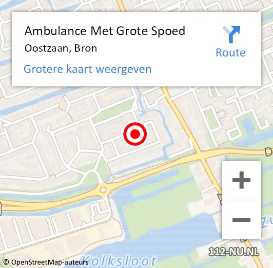 Locatie op kaart van de 112 melding: Ambulance Met Grote Spoed Naar Oostzaan, Bron op 4 augustus 2022 19:37