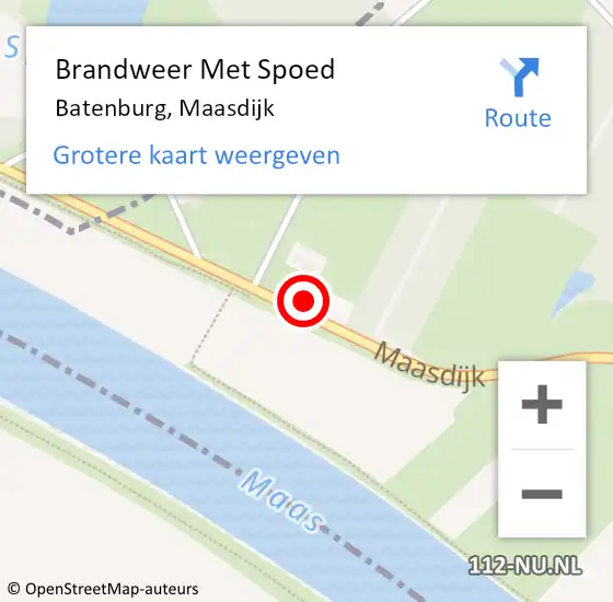 Locatie op kaart van de 112 melding: Brandweer Met Spoed Naar Batenburg, Maasdijk op 4 augustus 2022 19:38