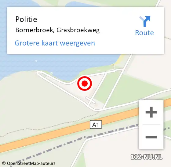 Locatie op kaart van de 112 melding: Politie Bornerbroek, Grasbroekweg op 4 augustus 2022 19:42