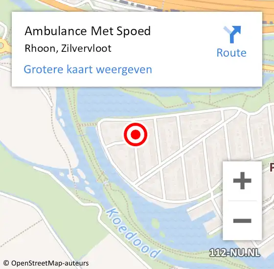 Locatie op kaart van de 112 melding: Ambulance Met Spoed Naar Rhoon, Zilvervloot op 4 augustus 2022 19:44