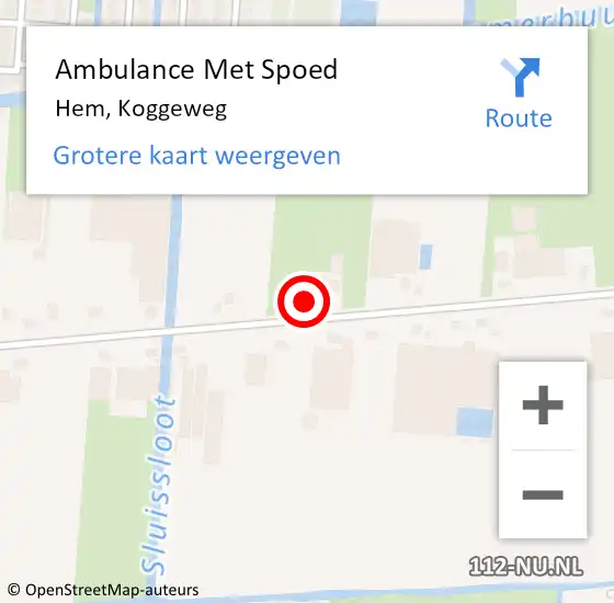 Locatie op kaart van de 112 melding: Ambulance Met Spoed Naar Hem, Koggeweg op 4 augustus 2022 20:11