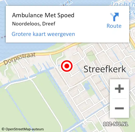 Locatie op kaart van de 112 melding: Ambulance Met Spoed Naar Noordeloos, Dreef op 4 augustus 2022 20:16