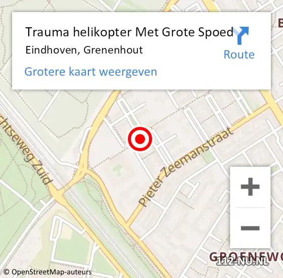 Locatie op kaart van de 112 melding: Trauma helikopter Met Grote Spoed Naar Eindhoven, Grenenhout op 4 augustus 2022 20:20