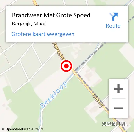 Locatie op kaart van de 112 melding: Brandweer Met Grote Spoed Naar Bergeijk, Maaij op 4 augustus 2022 20:45