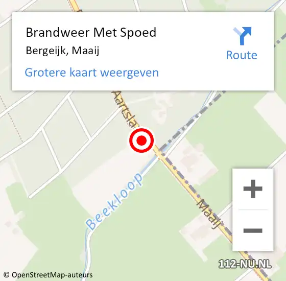 Locatie op kaart van de 112 melding: Brandweer Met Spoed Naar Bergeijk, Maaij op 4 augustus 2022 20:50
