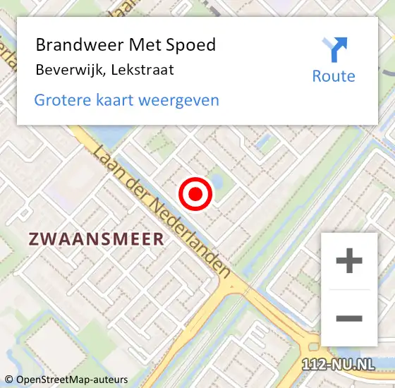 Locatie op kaart van de 112 melding: Brandweer Met Spoed Naar Beverwijk, Lekstraat op 4 augustus 2022 21:53