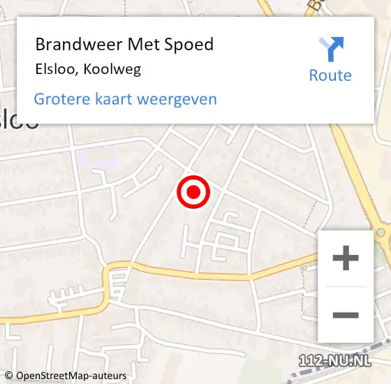 Locatie op kaart van de 112 melding: Brandweer Met Spoed Naar Elsloo, Koolweg op 4 augustus 2022 22:08