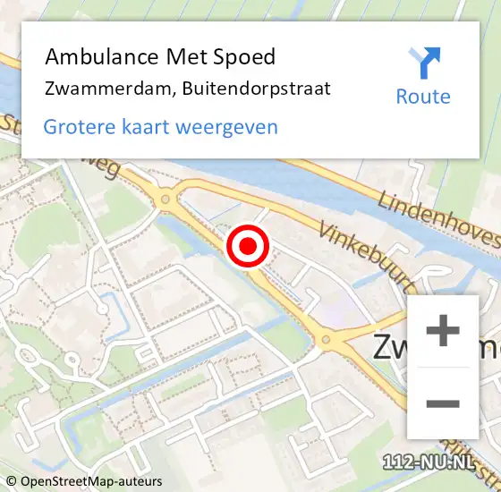 Locatie op kaart van de 112 melding: Ambulance Met Spoed Naar Zwammerdam, Buitendorpstraat op 4 augustus 2022 22:18