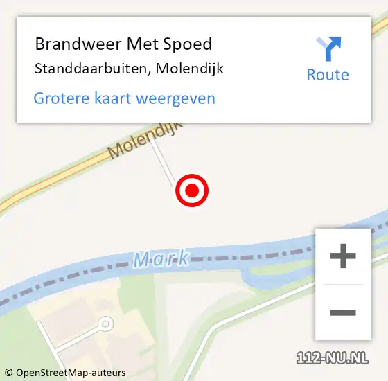 Locatie op kaart van de 112 melding: Brandweer Met Spoed Naar Standdaarbuiten, Molendijk op 4 augustus 2022 22:42