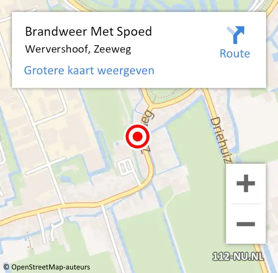 Locatie op kaart van de 112 melding: Brandweer Met Spoed Naar Wervershoof, Zeeweg op 4 augustus 2022 23:26