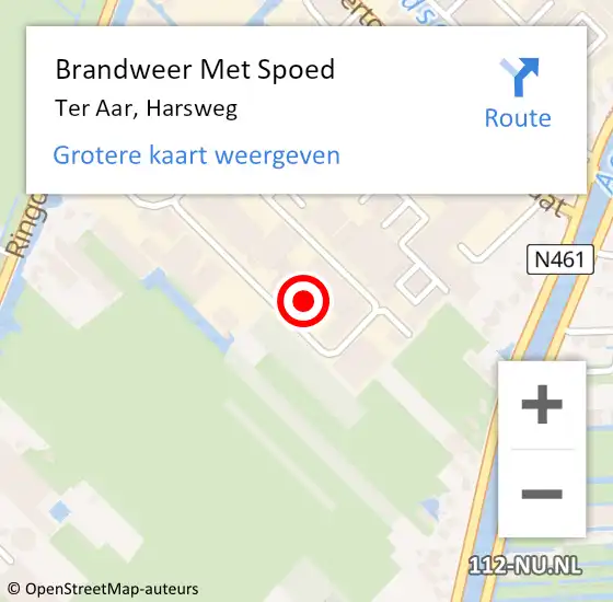 Locatie op kaart van de 112 melding: Brandweer Met Spoed Naar Ter Aar, Harsweg op 4 augustus 2022 23:50