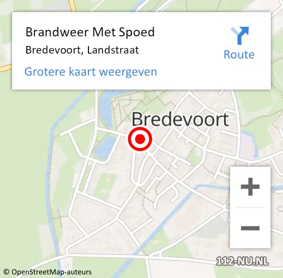 Locatie op kaart van de 112 melding: Brandweer Met Spoed Naar Bredevoort, Landstraat op 5 augustus 2022 03:18