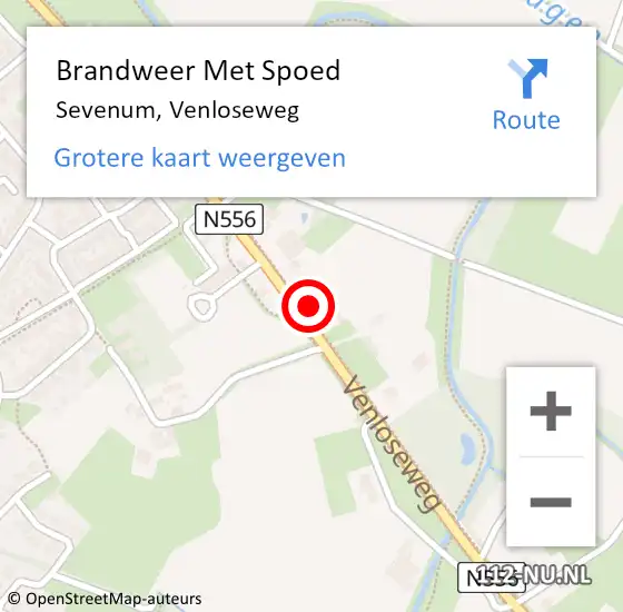 Locatie op kaart van de 112 melding: Brandweer Met Spoed Naar Sevenum, Venloseweg op 5 augustus 2022 06:05