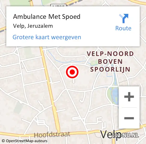 Locatie op kaart van de 112 melding: Ambulance Met Spoed Naar Velp, Jeruzalem op 5 augustus 2022 06:29