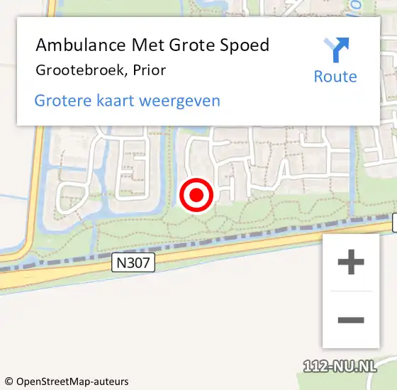 Locatie op kaart van de 112 melding: Ambulance Met Grote Spoed Naar Grootebroek, Prior op 5 augustus 2022 07:11