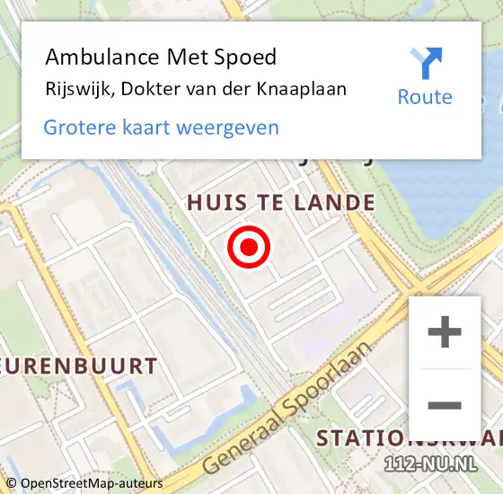 Locatie op kaart van de 112 melding: Ambulance Met Spoed Naar Rijswijk, Dokter van der Knaaplaan op 5 augustus 2022 07:59