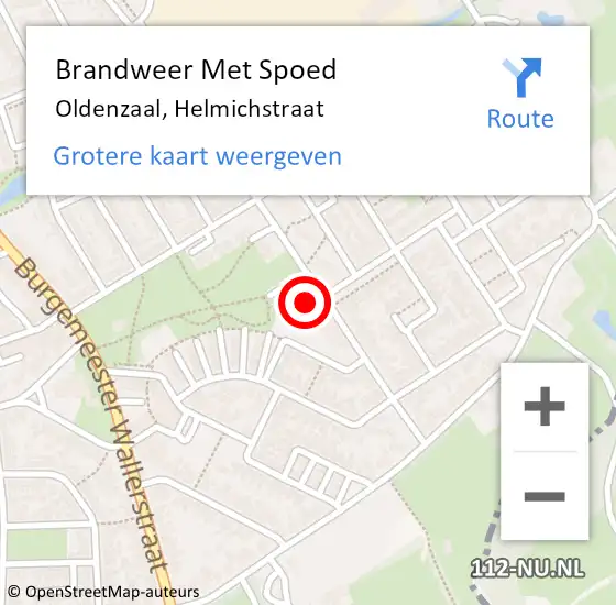 Locatie op kaart van de 112 melding: Brandweer Met Spoed Naar Oldenzaal, Helmichstraat op 5 augustus 2022 08:45