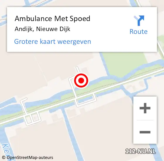 Locatie op kaart van de 112 melding: Ambulance Met Spoed Naar Andijk, Nieuwe Dijk op 5 augustus 2022 08:58