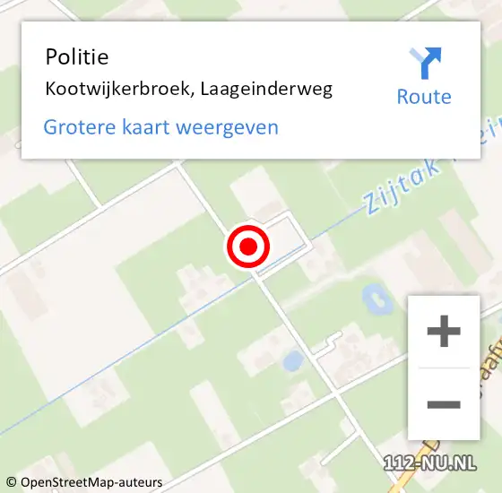 Locatie op kaart van de 112 melding: Politie Kootwijkerbroek, Laageinderweg op 5 augustus 2022 10:15