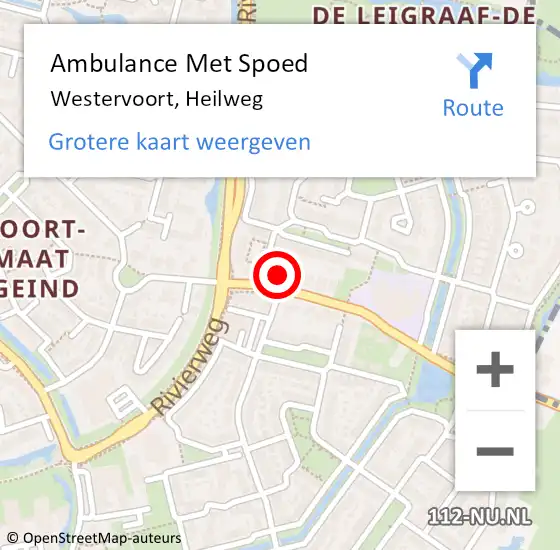 Locatie op kaart van de 112 melding: Ambulance Met Spoed Naar Westervoort, Heilweg op 5 augustus 2022 10:37