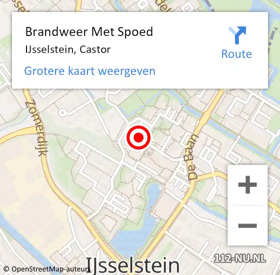 Locatie op kaart van de 112 melding: Brandweer Met Spoed Naar IJsselstein, Castor op 5 augustus 2022 10:49