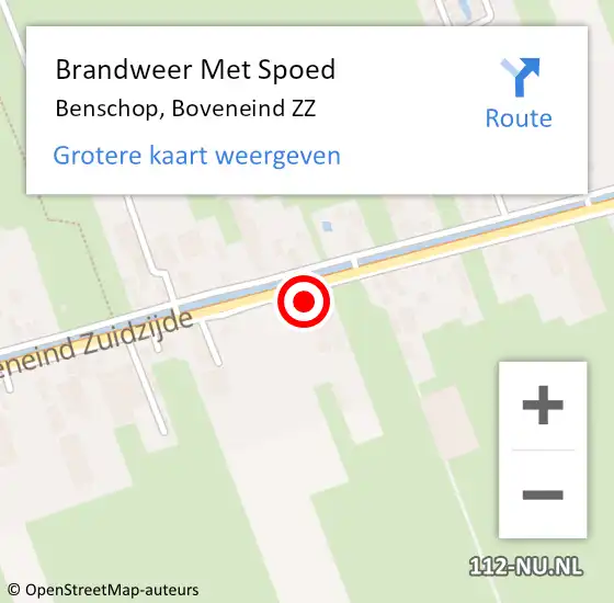 Locatie op kaart van de 112 melding: Brandweer Met Spoed Naar Benschop, Boveneind ZZ op 5 augustus 2022 11:01