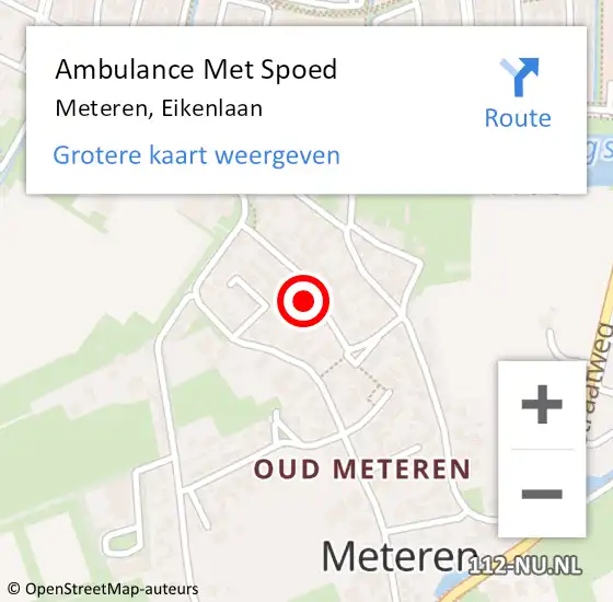 Locatie op kaart van de 112 melding: Ambulance Met Spoed Naar Meteren, Eikenlaan op 5 augustus 2022 11:16