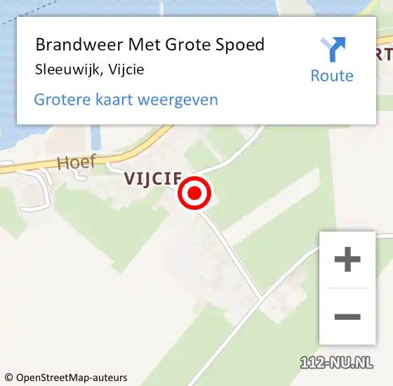 Locatie op kaart van de 112 melding: Brandweer Met Grote Spoed Naar Sleeuwijk, Vijcie op 5 augustus 2022 11:18