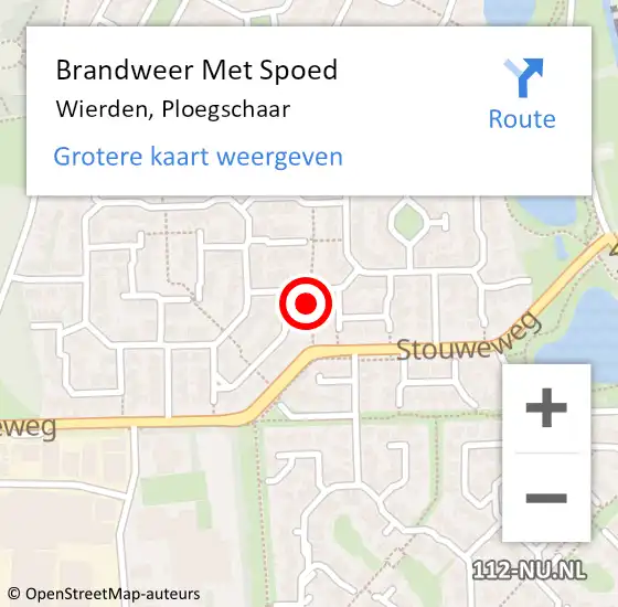 Locatie op kaart van de 112 melding: Brandweer Met Spoed Naar Wierden, Ploegschaar op 5 augustus 2022 11:59