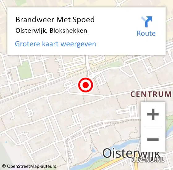 Locatie op kaart van de 112 melding: Brandweer Met Spoed Naar Oisterwijk, Blokshekken op 5 augustus 2022 12:48