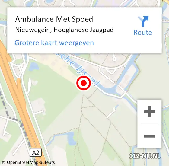 Locatie op kaart van de 112 melding: Ambulance Met Spoed Naar Nieuwegein, Hooglandse Jaagpad op 25 juli 2014 12:27