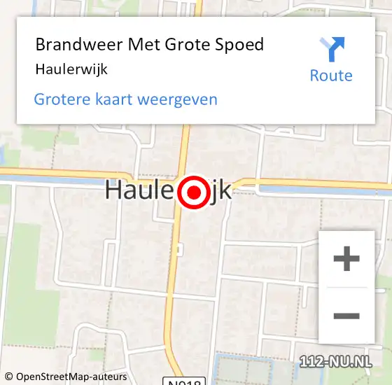 Locatie op kaart van de 112 melding: Brandweer Met Grote Spoed Naar Haulerwijk op 5 augustus 2022 14:32