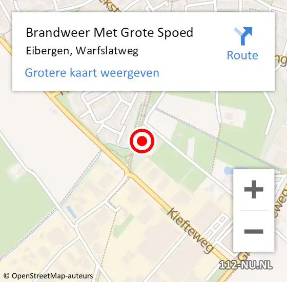 Locatie op kaart van de 112 melding: Brandweer Met Grote Spoed Naar Eibergen, Warfslatweg op 5 augustus 2022 14:36