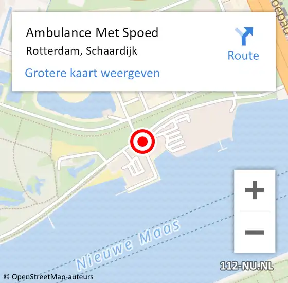 Locatie op kaart van de 112 melding: Ambulance Met Spoed Naar Rotterdam, Schaardijk op 5 augustus 2022 14:51